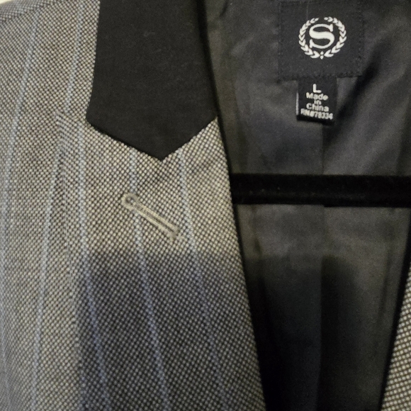 S Business Casual Vest Grey Black Blue 3 Buttons Pockets Minimalist Size Large - Picture 16 of 16